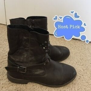 Girls Old Soles brown leather boots size EU 35